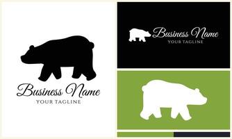 silhouette vector bear logo template