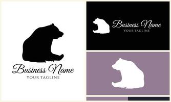 silhouette vector bear logo template