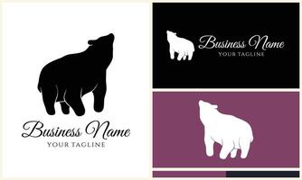 silhouette vector bear logo template