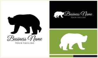 silhouette vector bear logo template