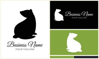 silhouette vector bear logo template