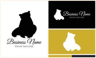 silhouette vector bear logo template