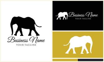 silhouette vector elephant logo template