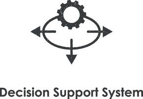 arrows, decision support system vector icon illustration with stamp effect