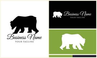 silhouette vector bear logo template