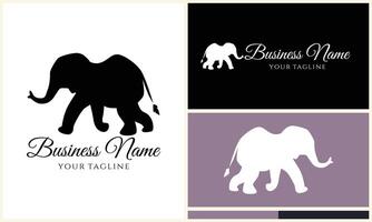 silhouette vector elephant logo template