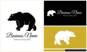 silhouette vector bear logo template