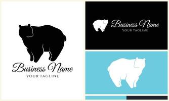 silhouette vector bear logo template