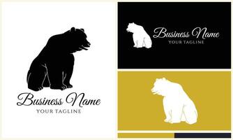 silhouette vector bear logo template