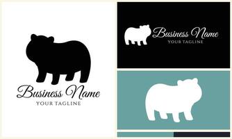 silhouette vector bear logo template