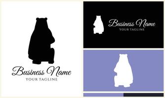 silhouette vector bear logo template