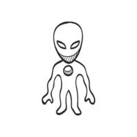 Hand drawn sketch icon alien vector