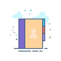 Address book icon flat color style vector illustration