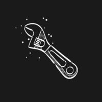 Adjustable wrench doodle sketch illustration vector
