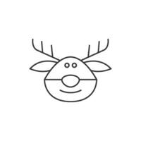 Rudolph the moose icon in thin outline style vector