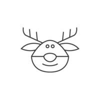 Rudolph el alce icono en Delgado contorno estilo vector