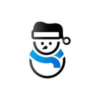 Snowman icon in duo tone color. Snow winter December vector