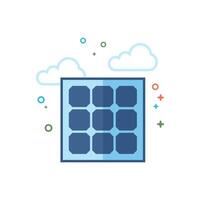 Solar panel icon flat color style vector illustration