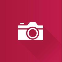 Camera flat color icon long shadow vector illustration