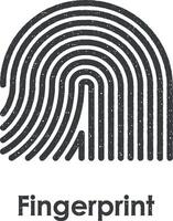 fingerprint vector icon illustration with stamp effect