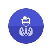 Businessman icon in flat color circle style. Business office finance vector