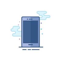 Smart phone icon flat color style vector illustration