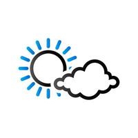 Weather forecast partly cloudy icon in duo tone color. Meteorology overcast vector