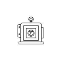 Large format camera icon in thin outline style vector