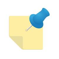 Sticky note icon in color. Reminder schedule message vector