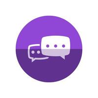 Chatting icon in flat color circle style. Text bubbles communication business talking people hello hi greeting vector