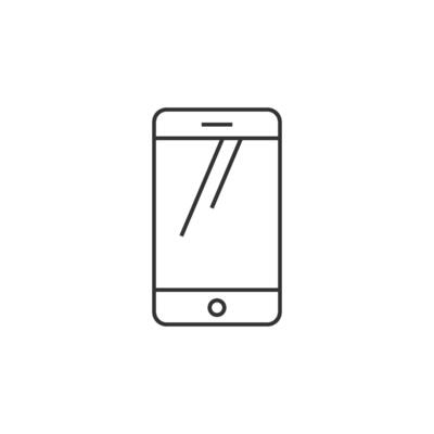 Smartphone icon in thin outline style