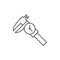 Digital caliper icon in thin outline style vector