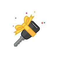 Car key prize icon flat color style vector illustration