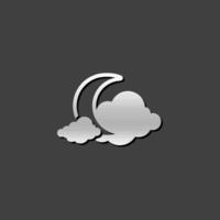 clima nublado nublado icono en metálico gris color estilo. pronóstico noche nublado frío vector