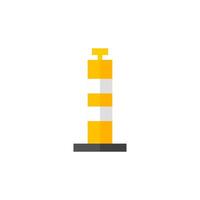 Traffic cone icon in flat color style. Road construction warning alert internet web page under construction vector