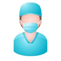 Surgeon icon in color. Medical surgery doctor operation vector
