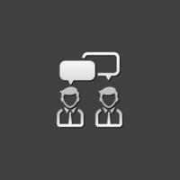 Teamwork icon in metallic grey color style. Business collaboration team vector