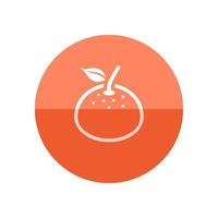 Orange icon in flat color circle style. Food fruit vitamin healthy diet vector