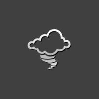 tormenta icono en metálico gris color estilo.desastre tornado naturaleza vector