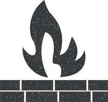 firewall vector icon illustration with stamp effect