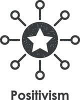 circuit, star, positivism vector icon illustration with stamp effect