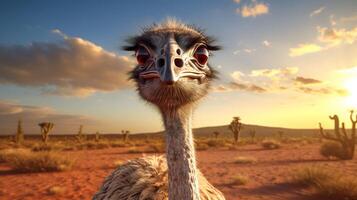 AI generated ostrich high quality image photo