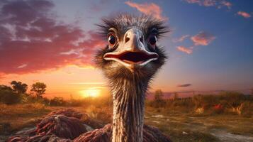 AI generated ostrich high quality image photo
