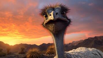 AI generated ostrich high quality image photo