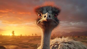 AI generated ostrich high quality image photo