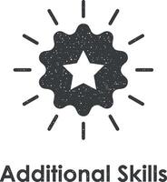 star, favorite, additional skills vector icon illustration with stamp effect