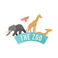 Zoo gate icon in flat color style. Animal jungle park safari vector