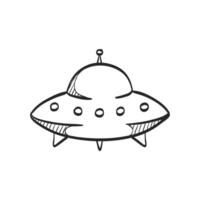 Hand drawn sketch icon flying saucer vector