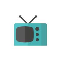 Television icon in flat color style. Electronic communication news update movie view watching vector