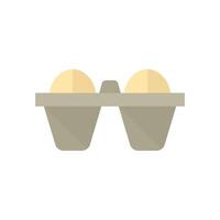 Egg card box icon in flat color style. Packaging chicken poultry food container vector